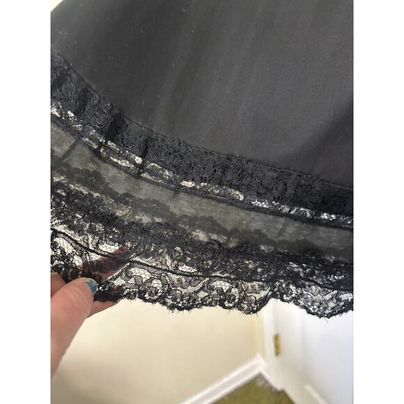 VTG 50s Lucite Kayser Black Nylon Slip Skirt Dark Romantic Whimsigoth Size S/M - Picture 6 of 8